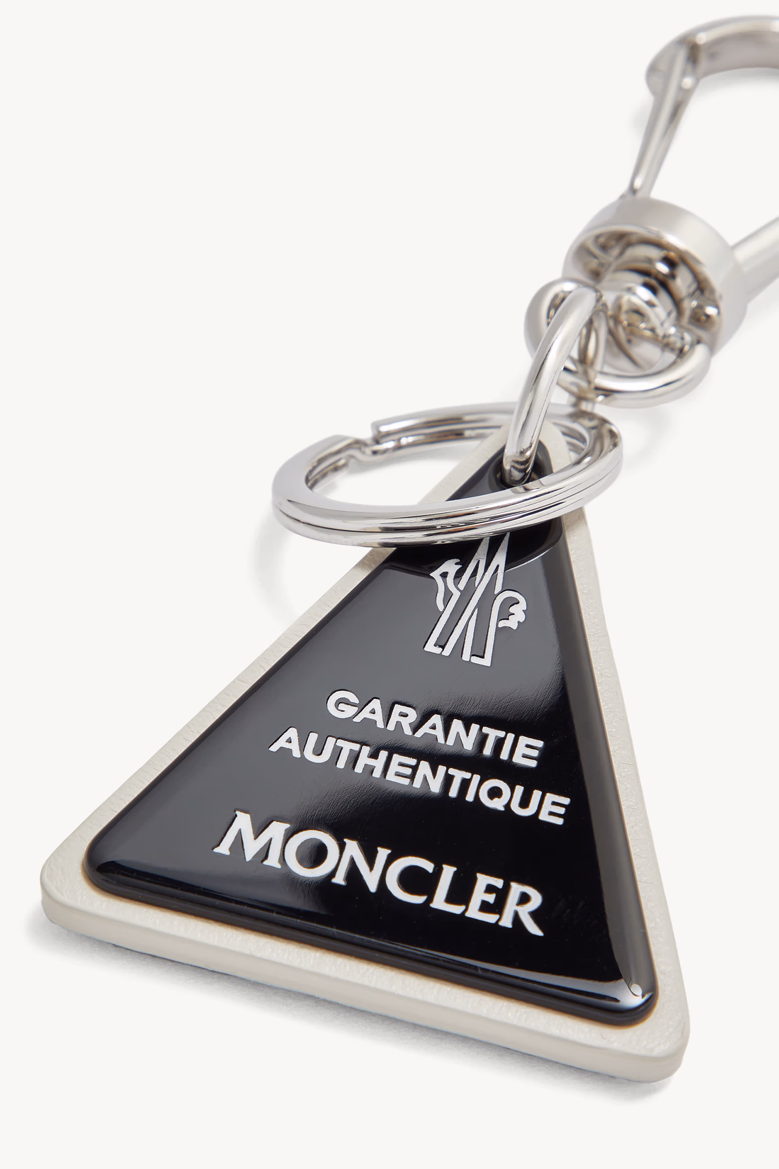 Porte-clés à logo en cuir Mixte Noir Moncler 4
